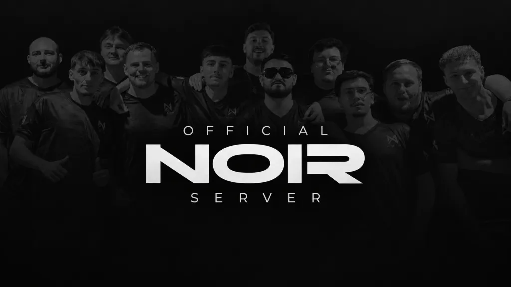 NOIR group portrait with Official NOIR Server lettering